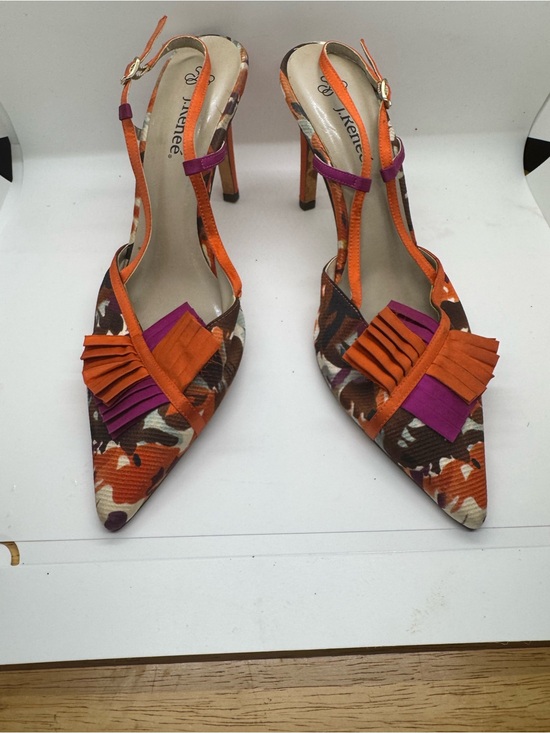 J.Renee Shoes - J.Renee Orange and Purple Pointed Slingback Heels